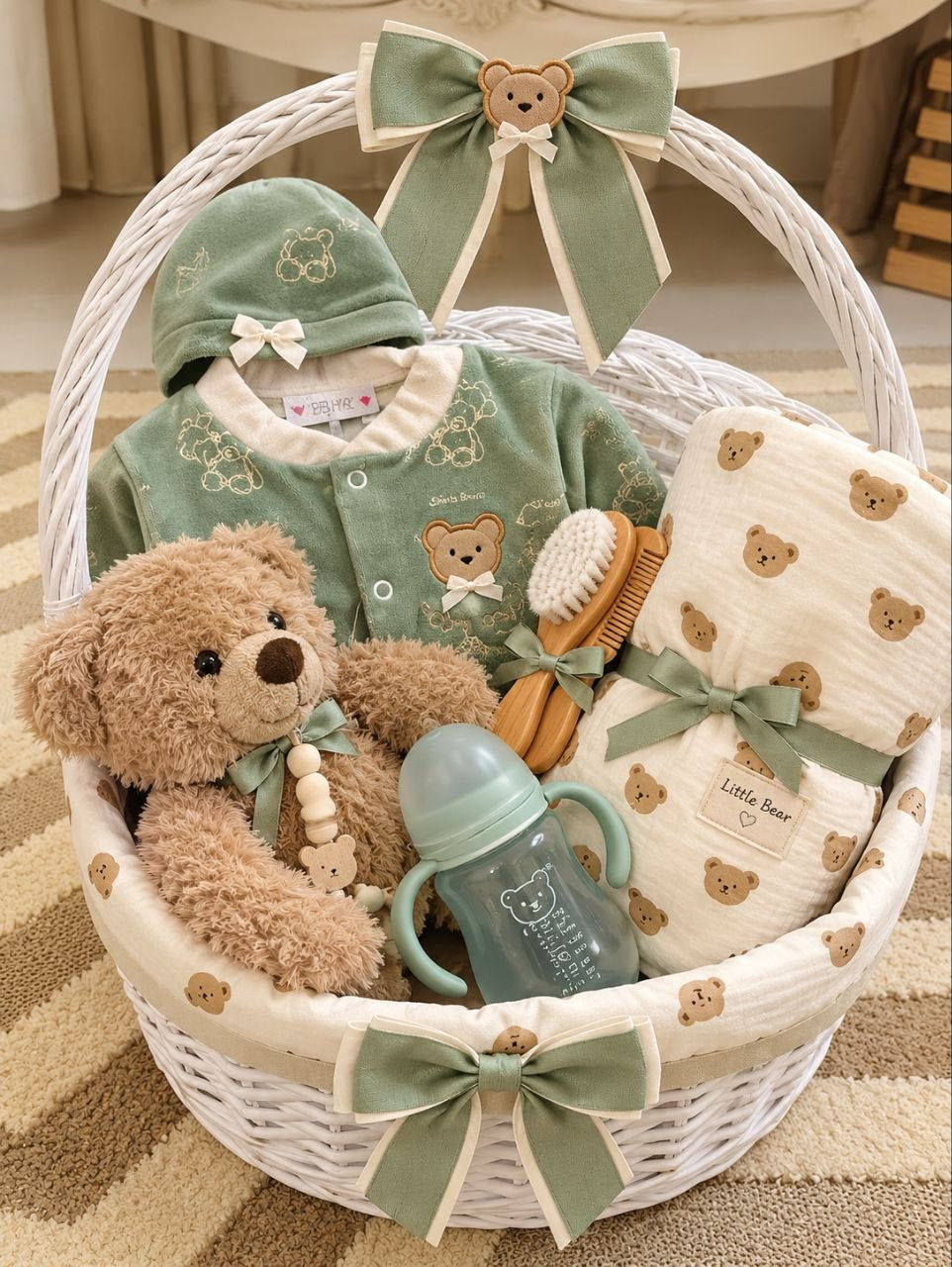Mimoucha Teddy Baby Box – Vert Sauge